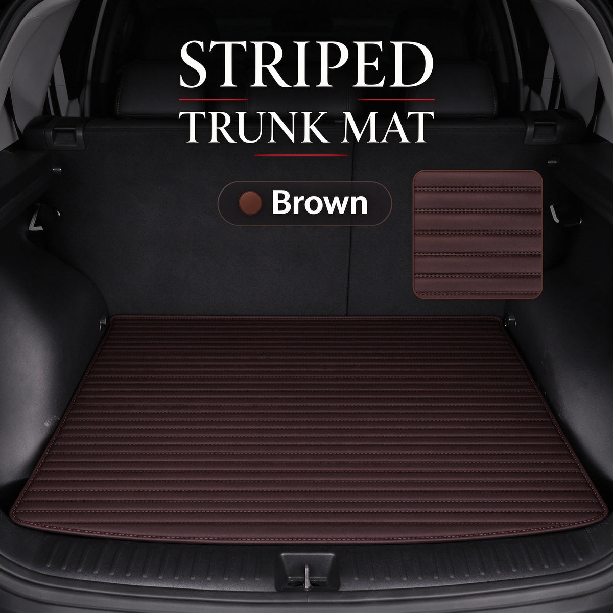 STRIPED LUXURY TRUNK MAT – CUSTOM-FIT WATERPROOF CARGO LINER
