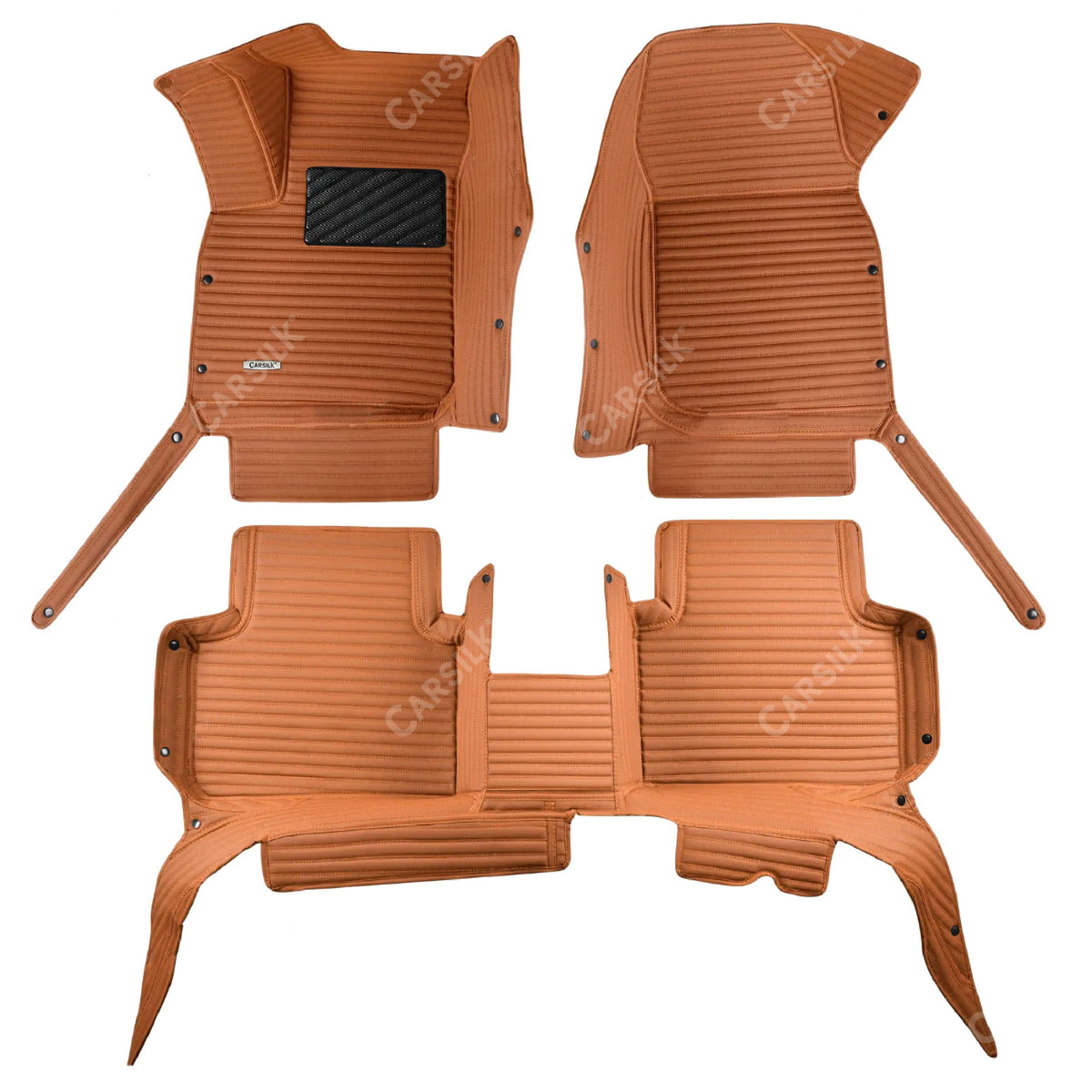 GALAXY CUSTOM SINGLE LAYER CAR MATS SET CARAMEL BROWN - Carsilks