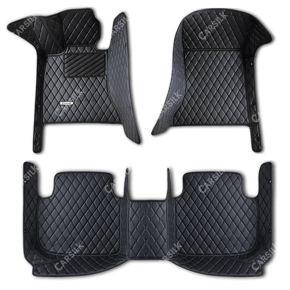 BLACK & BLACK DIAMOND PATTERN CAR MATS SET - Carsilks