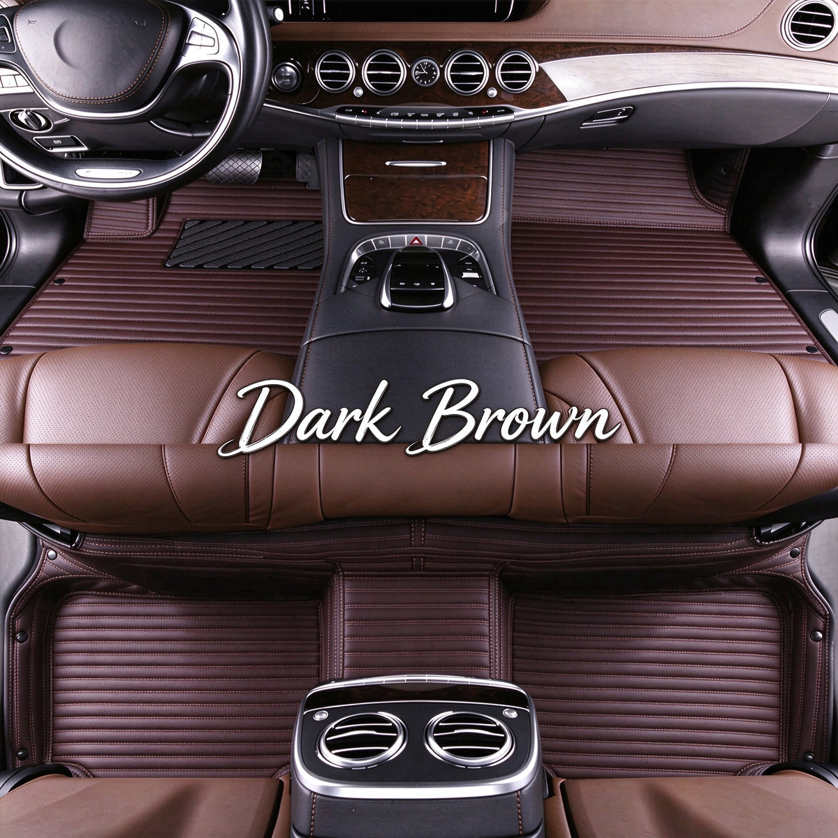 STRIPED CAR FLOOR MATS – SINGLE LAYER, CUSTOM-FIT ALL-WEATHER