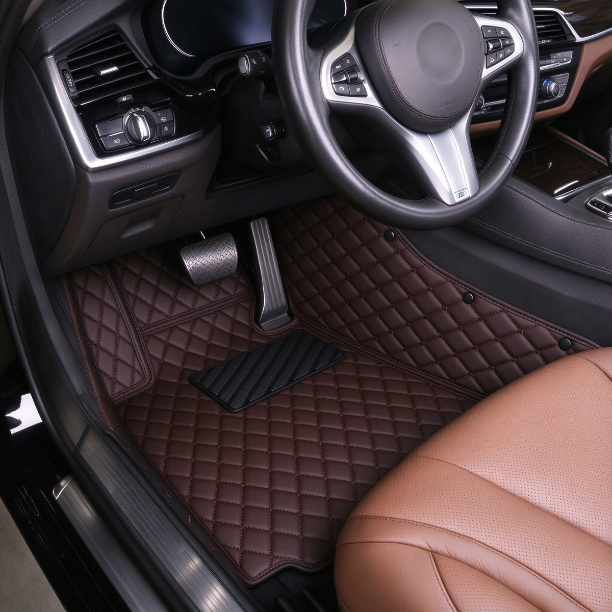 DIAMOND CAR FLOOR MATS – SINGLE LAYER, CUSTOM-FIT ALL-WEATHER