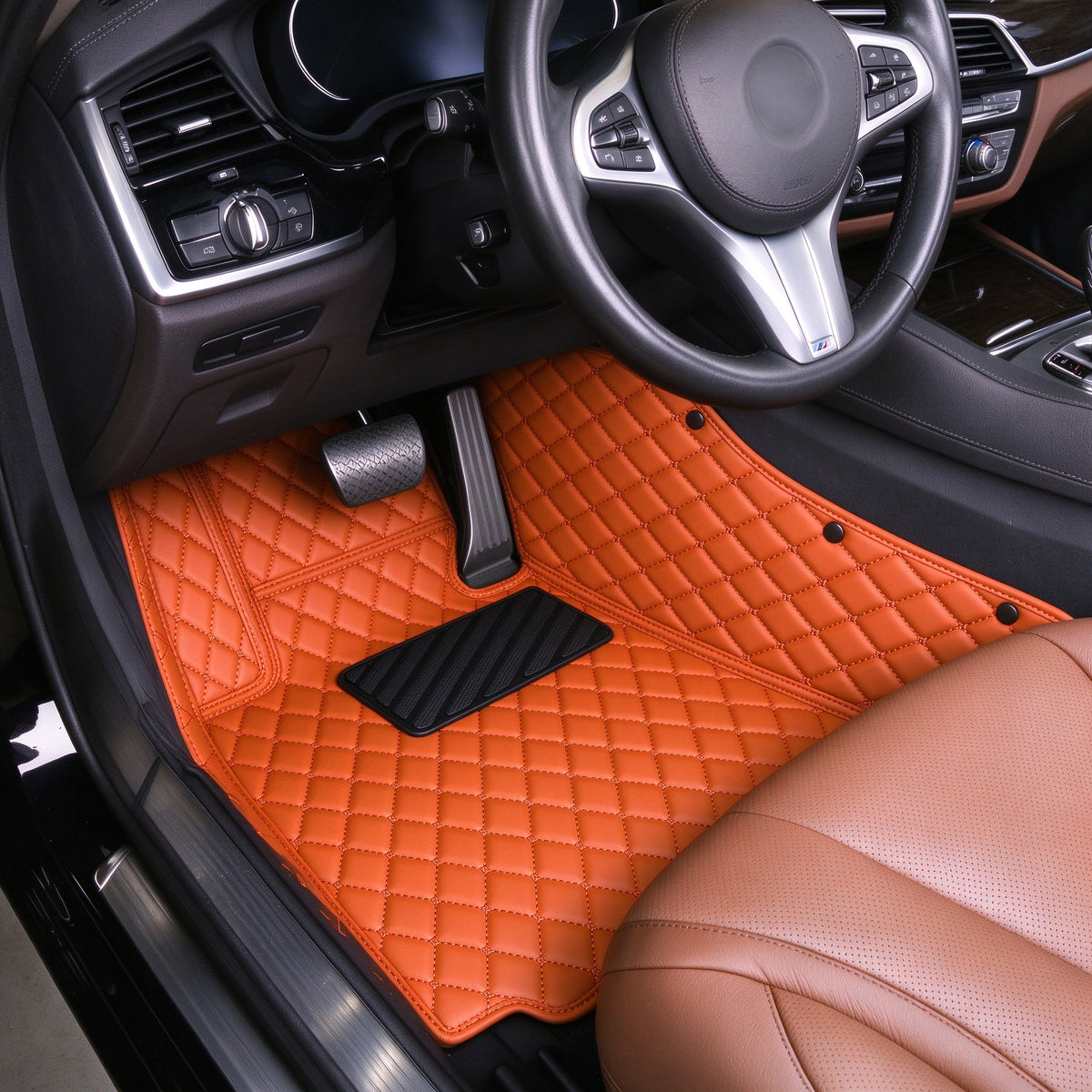 DIAMOND CAR FLOOR MATS – SINGLE LAYER, CUSTOM-FIT ALL-WEATHER
