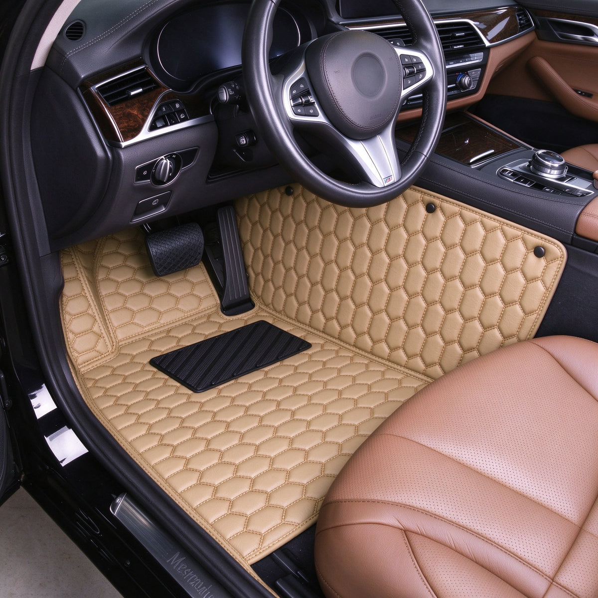 HONEYCOMB CAR FLOOR MATS – SINGLE LAYER, CUSTOM-FIT ALL-WEATHER