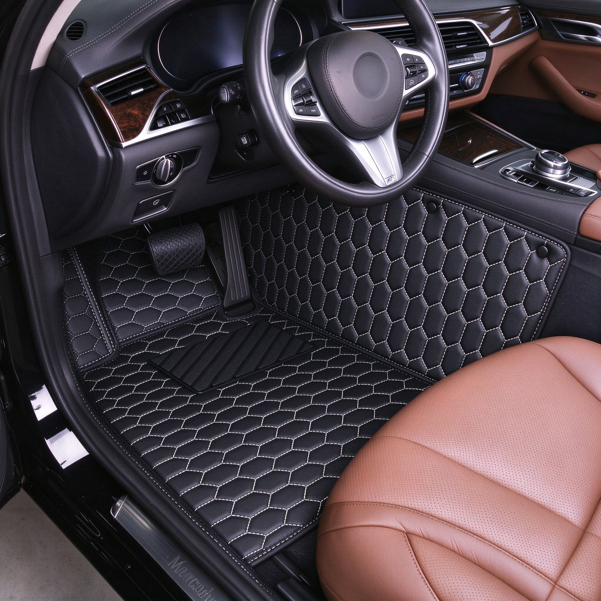 HONEYCOMB CAR FLOOR MATS – SINGLE LAYER, CUSTOM-FIT ALL-WEATHER