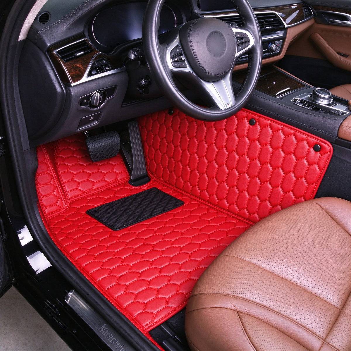 HONEYCOMB CAR FLOOR MATS – SINGLE LAYER, CUSTOM-FIT ALL-WEATHER
