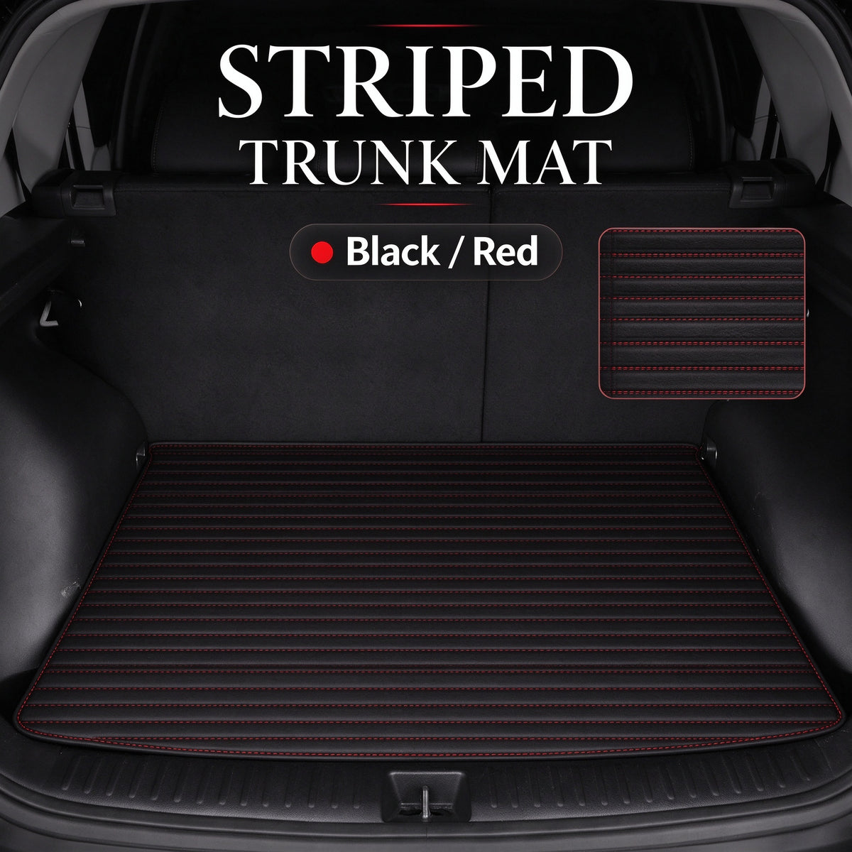 STRIPED LUXURY TRUNK MAT – CUSTOM-FIT WATERPROOF CARGO LINER