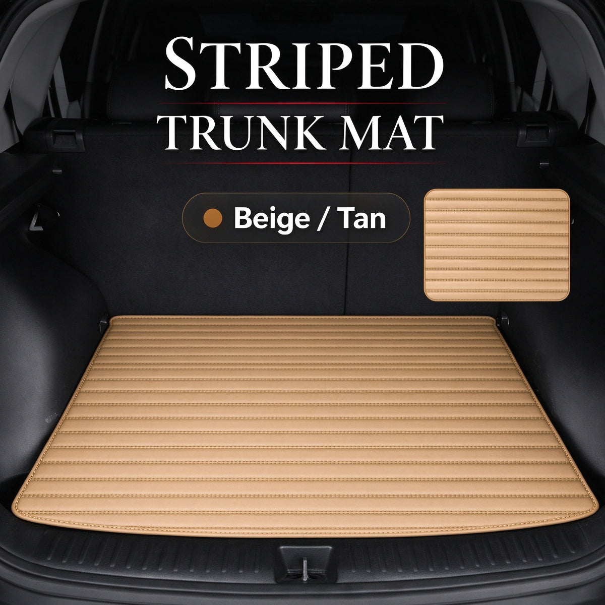 STRIPED LUXURY TRUNK MAT – CUSTOM-FIT WATERPROOF CARGO LINER