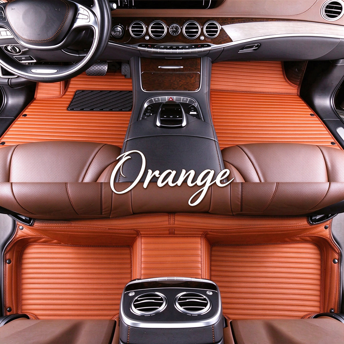 STRIPED CAR FLOOR MATS – SINGLE LAYER, CUSTOM-FIT ALL-WEATHER