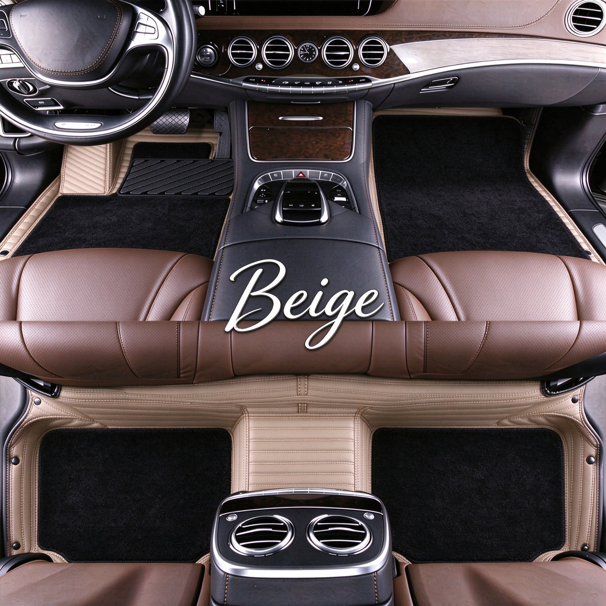 STRIPED DOUBLE LAYER CAR FLOOR MATS – CUSTOM-FIT ALL-WEATHER