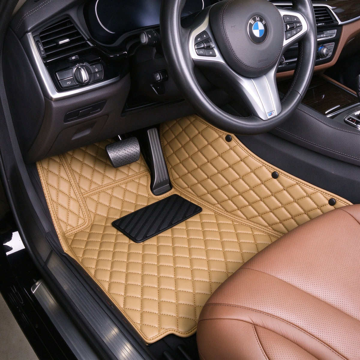 DIAMOND CAR FLOOR MATS – SINGLE LAYER, CUSTOM-FIT ALL-WEATHER