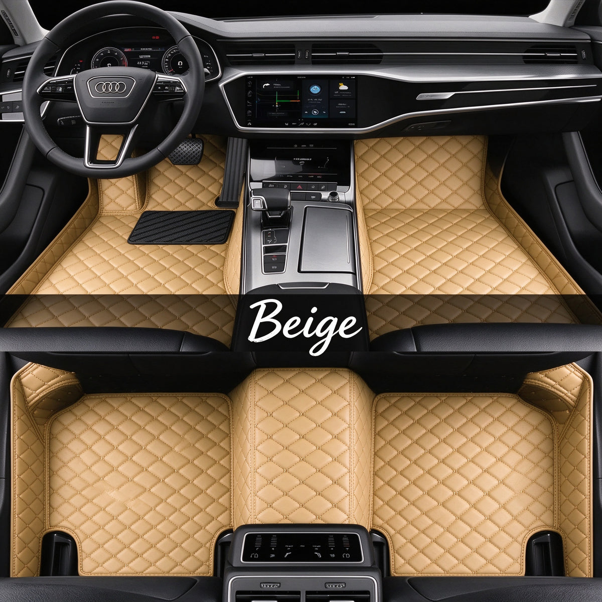 DIAMOND CAR FLOOR MATS – SINGLE LAYER, CUSTOM-FIT ALL-WEATHER