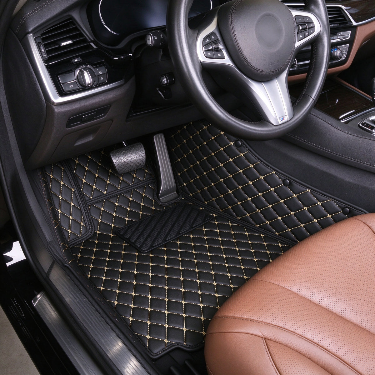 DIAMOND CAR FLOOR MATS – SINGLE LAYER, CUSTOM-FIT ALL-WEATHER