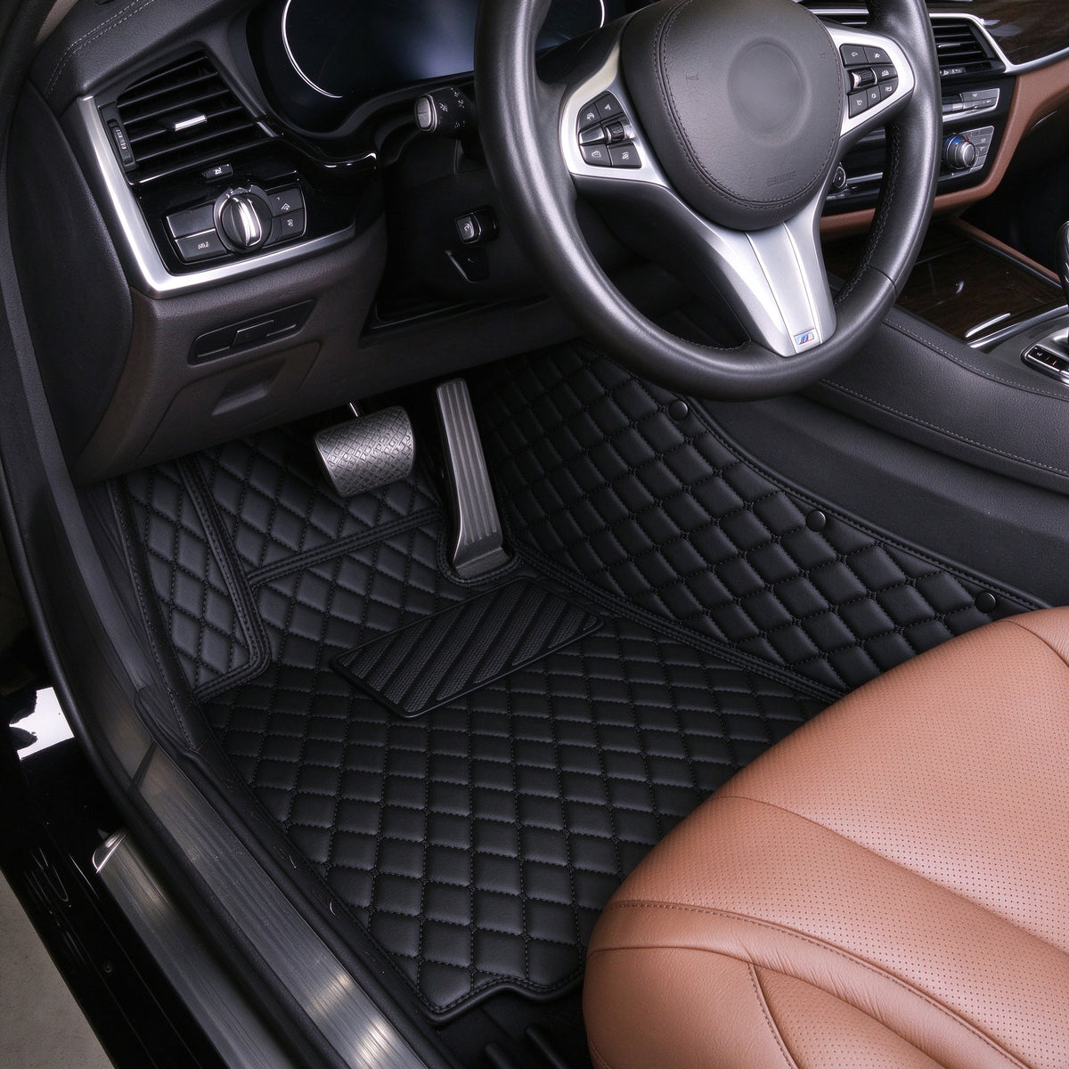 DIAMOND CAR FLOOR MATS – SINGLE LAYER, CUSTOM-FIT ALL-WEATHER