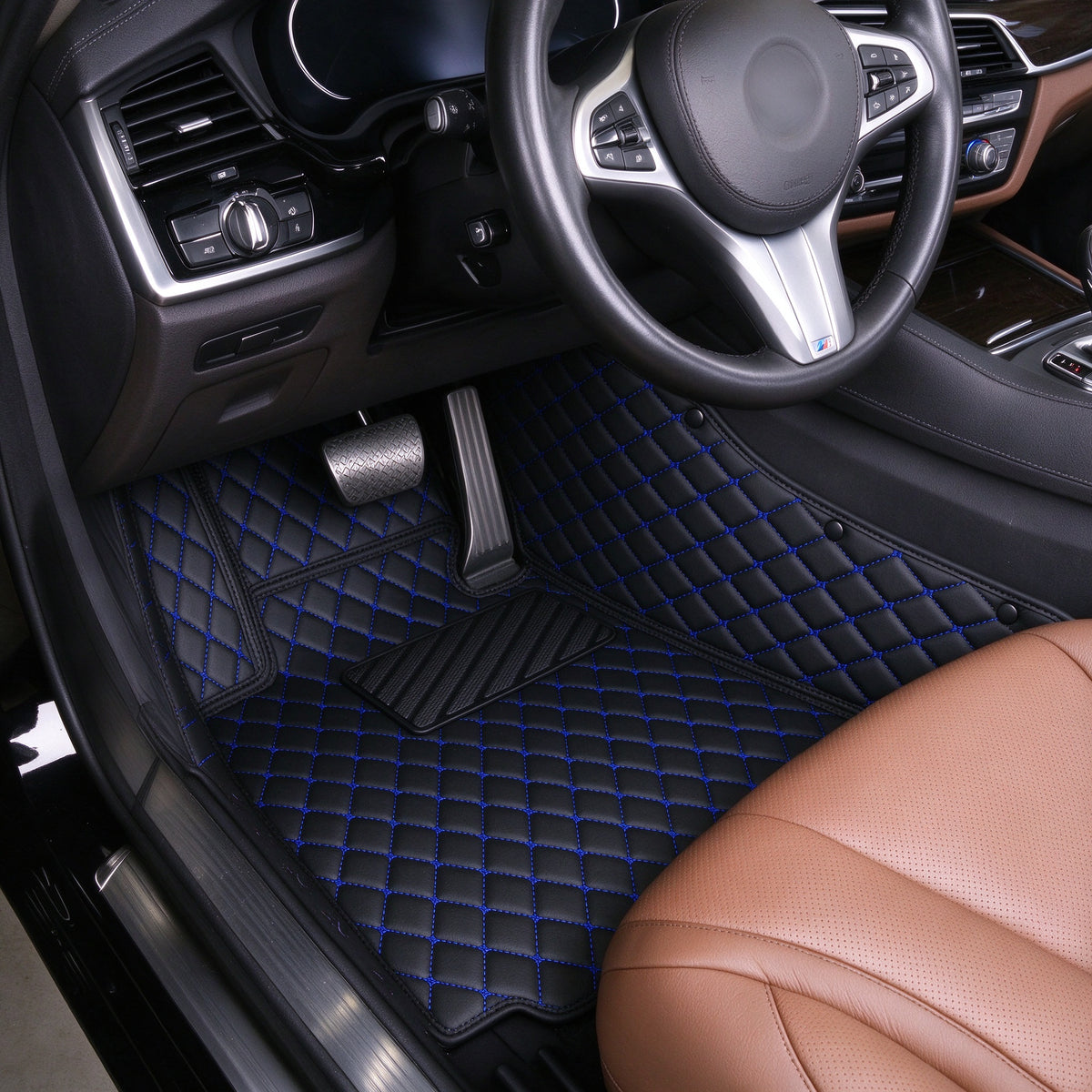 DIAMOND CAR FLOOR MATS – SINGLE LAYER, CUSTOM-FIT ALL-WEATHER