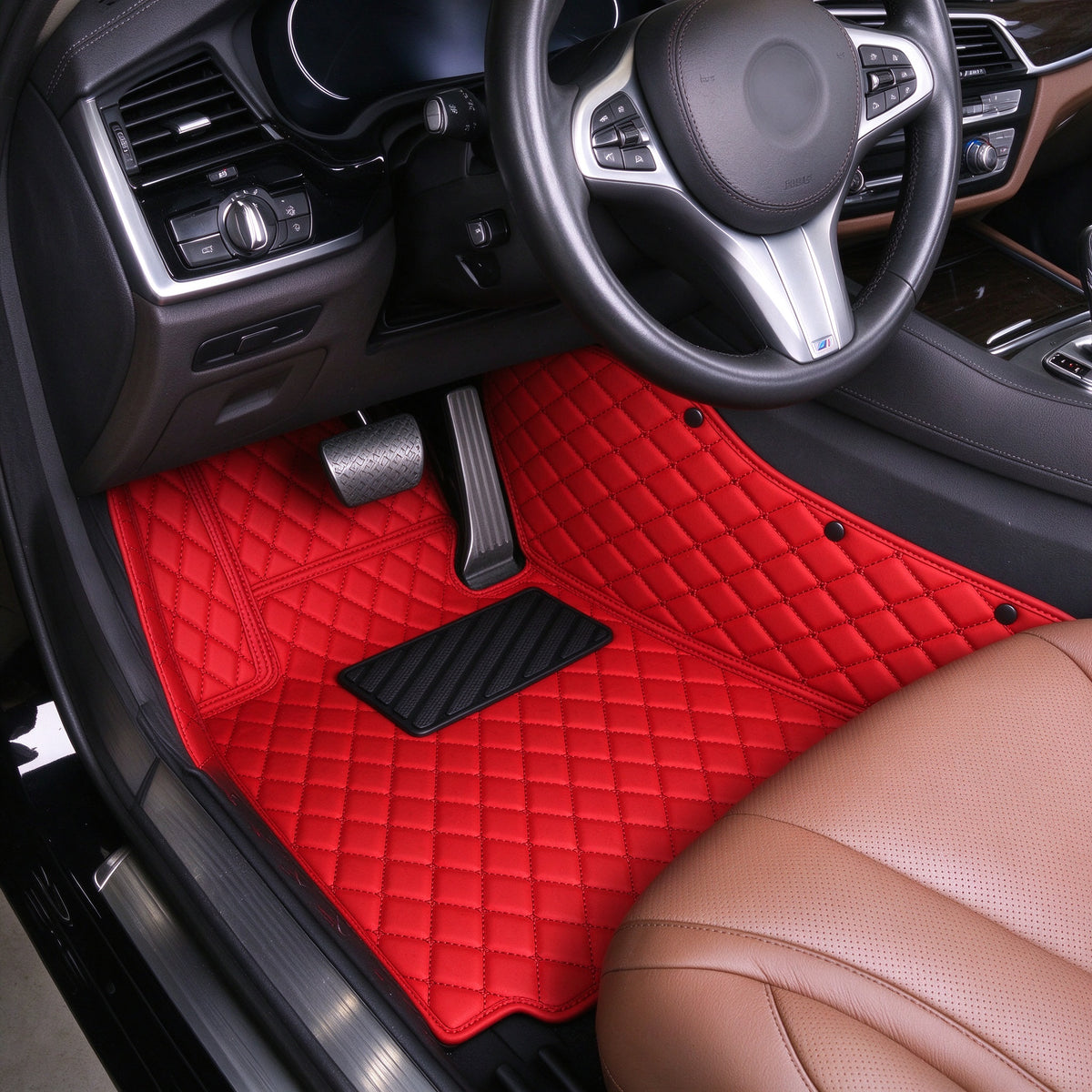DIAMOND CAR FLOOR MATS – SINGLE LAYER, CUSTOM-FIT ALL-WEATHER