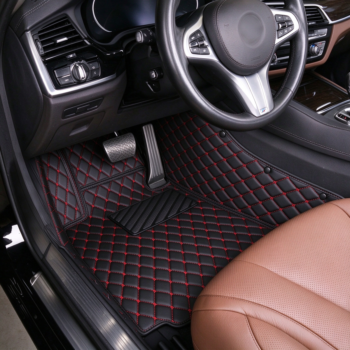 DIAMOND CAR FLOOR MATS – SINGLE LAYER, CUSTOM-FIT ALL-WEATHER