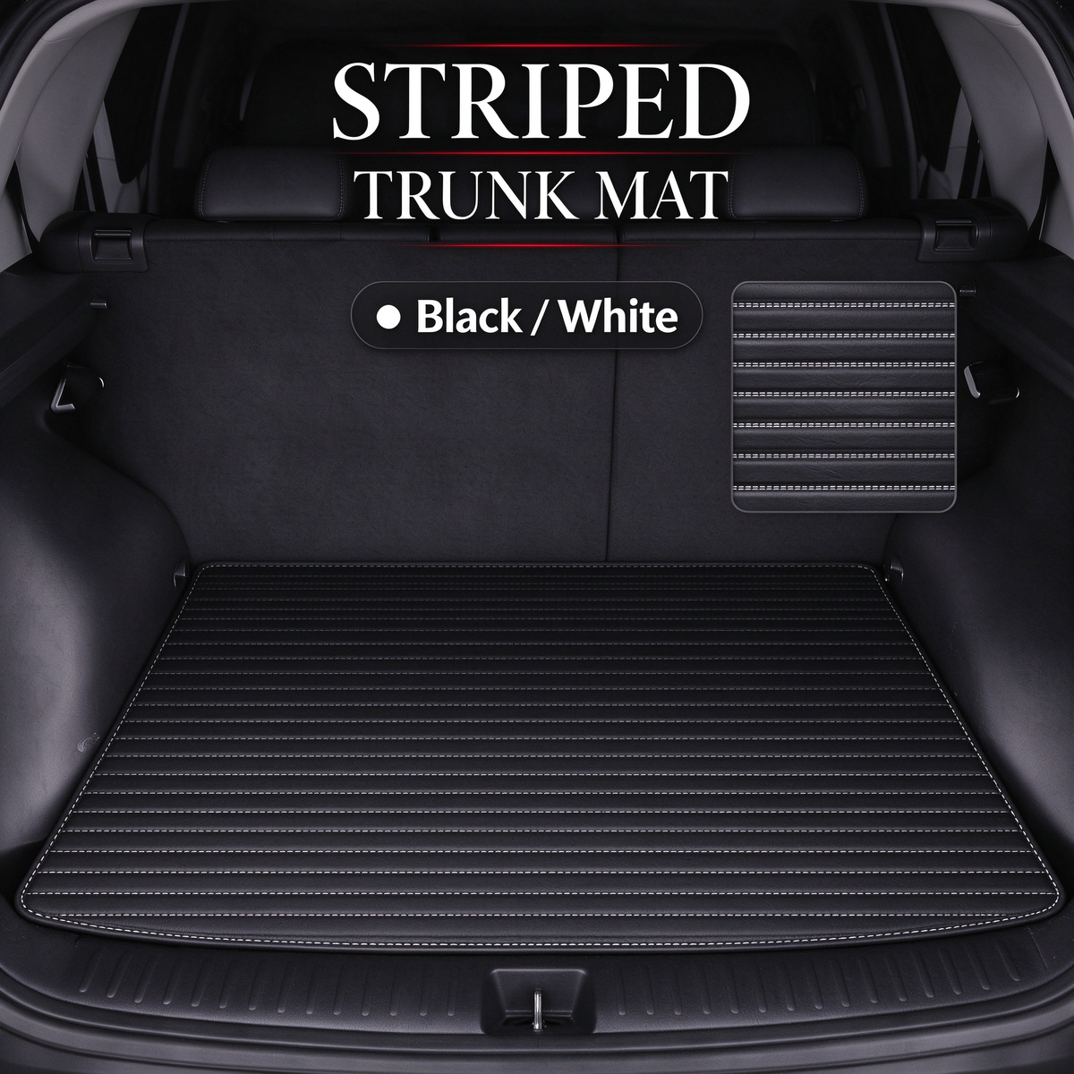 STRIPED LUXURY TRUNK MAT – CUSTOM-FIT WATERPROOF CARGO LINER