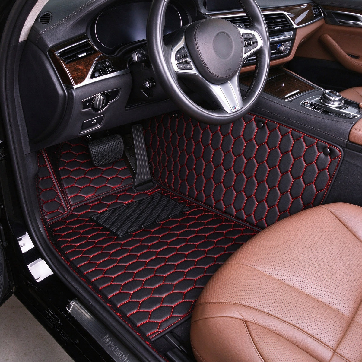 HONEYCOMB CAR FLOOR MATS – SINGLE LAYER, CUSTOM-FIT ALL-WEATHER
